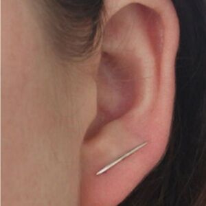 Catbird Big Secret Ear Climber in Silver, set of 2 ear pins